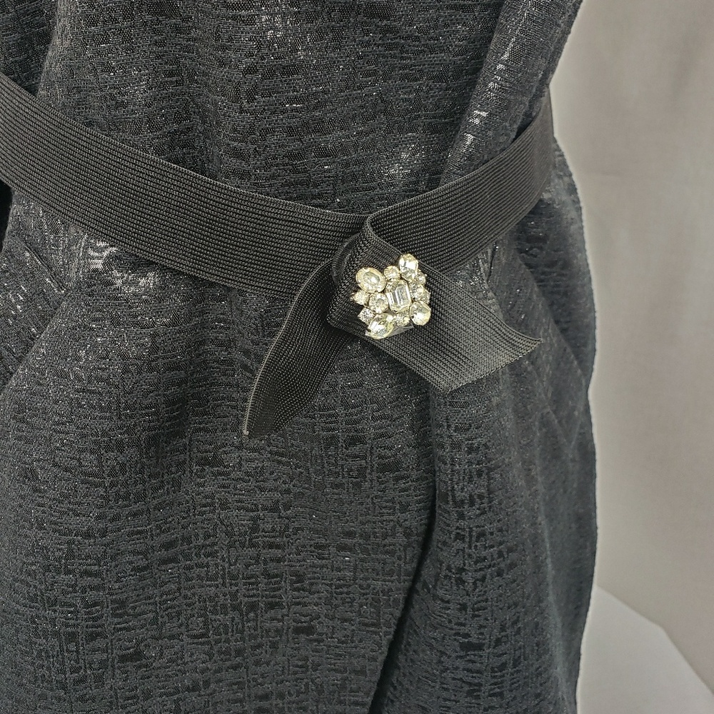 SimplyVera Wang Brocade Short Sleeve Trench Coat - Picture 6 of 8
